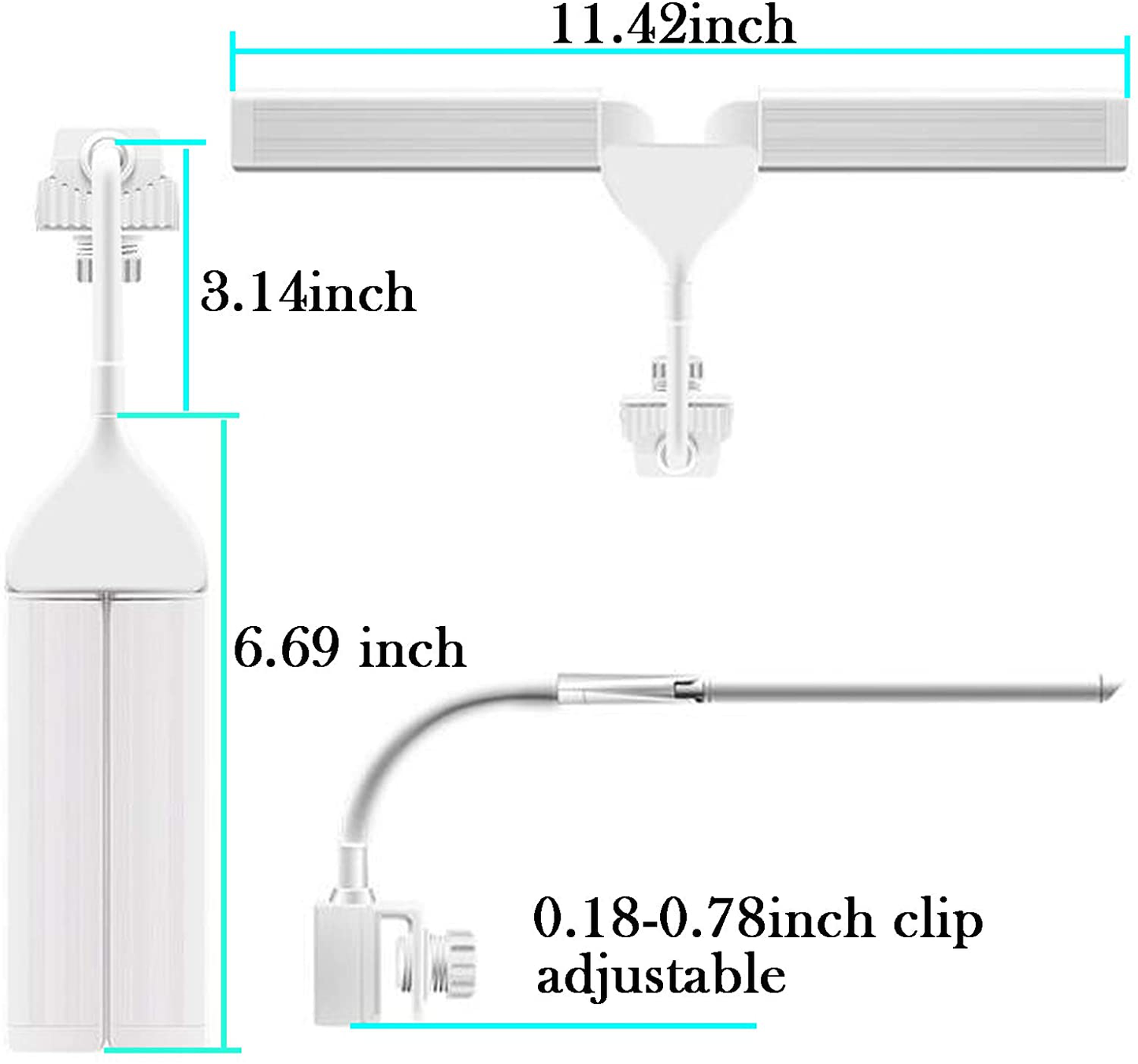 Jacksuper 7500K Aquarium LED Light, 3 Modes Adjustable Brightness 180° Adjustable Light Shell for Reef Fish Tank Plant Growth Blue & White Leds 360° Rotatable LED Light Animals & Pet Supplies > Pet Supplies > Fish Supplies > Aquarium Lighting JackSuper