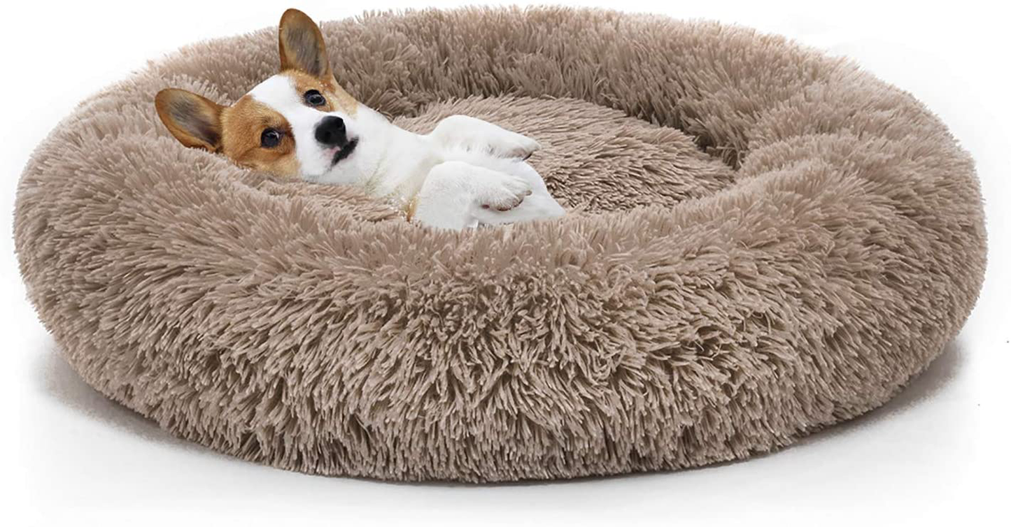 MIXJOY Orthopedic Dog Bed Comfortable Donut Cuddler round Dog Bed Ultra Soft Washable Dog and Cat Cushion Bed (23''/30''/36'') Animals & Pet Supplies > Pet Supplies > Cat Supplies > Cat Furniture MIXJOY Brown S(23'' x 23'')