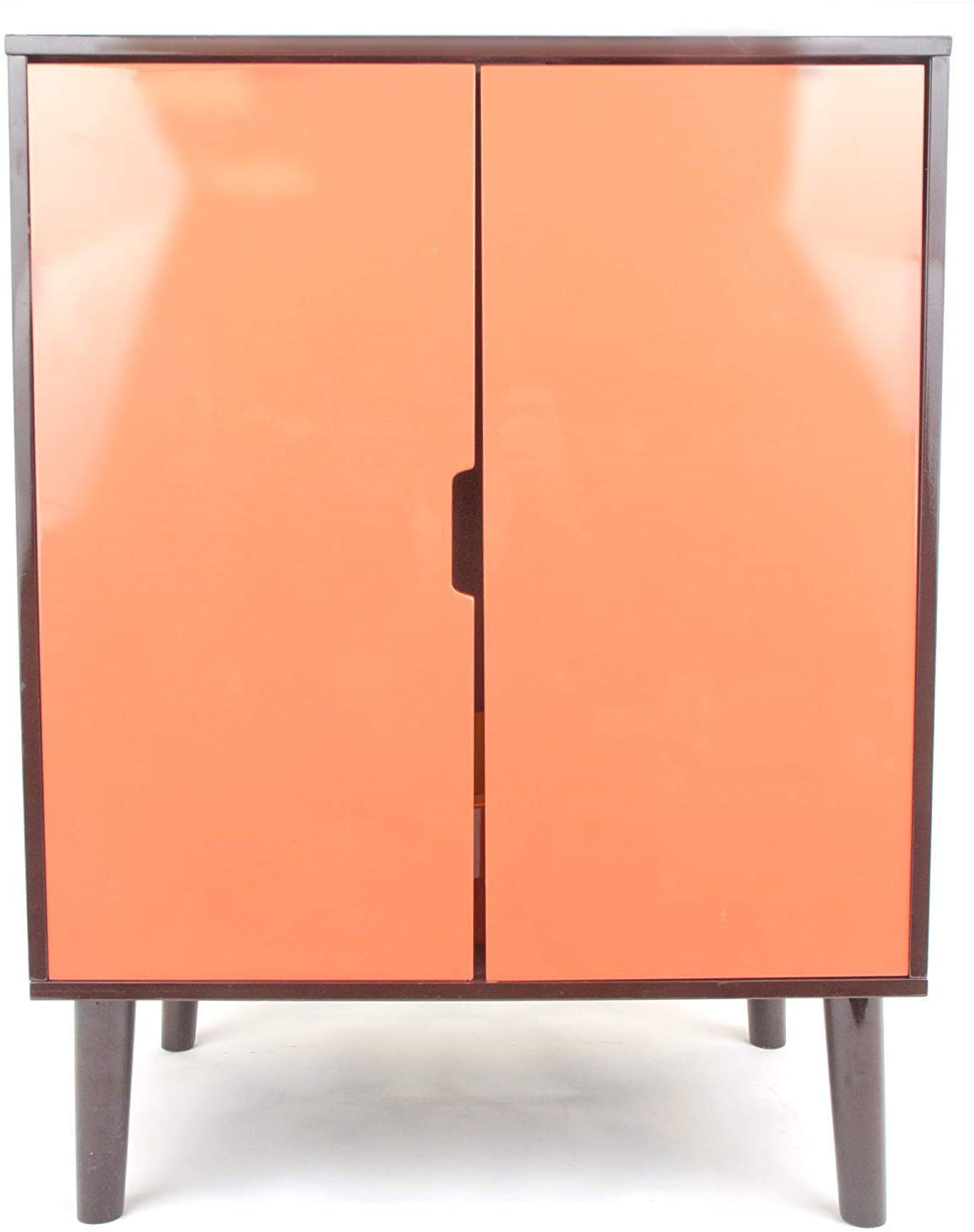 Penn-Plax Cat Walk Furniture: Contemporary Home Cat Litter Hide-Away Cabinet Animals & Pet Supplies > Pet Supplies > Cat Supplies > Cat Furniture Penn-Plax Espresso with Orange Doors