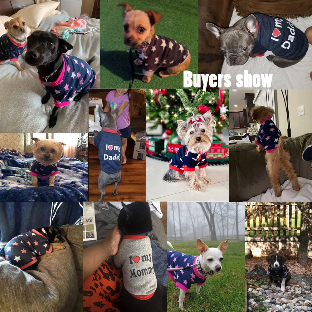 PIXRIY Warm Dog Sweater, Soft Fleece Puppy Clothes Doggie Shirt Winter Outfits Sweatshirt for Small Pets Dogs Cats Chihuahua Teddy Pup Yorkshire Animals & Pet Supplies > Pet Supplies > Cat Supplies > Cat Apparel PIXRIY