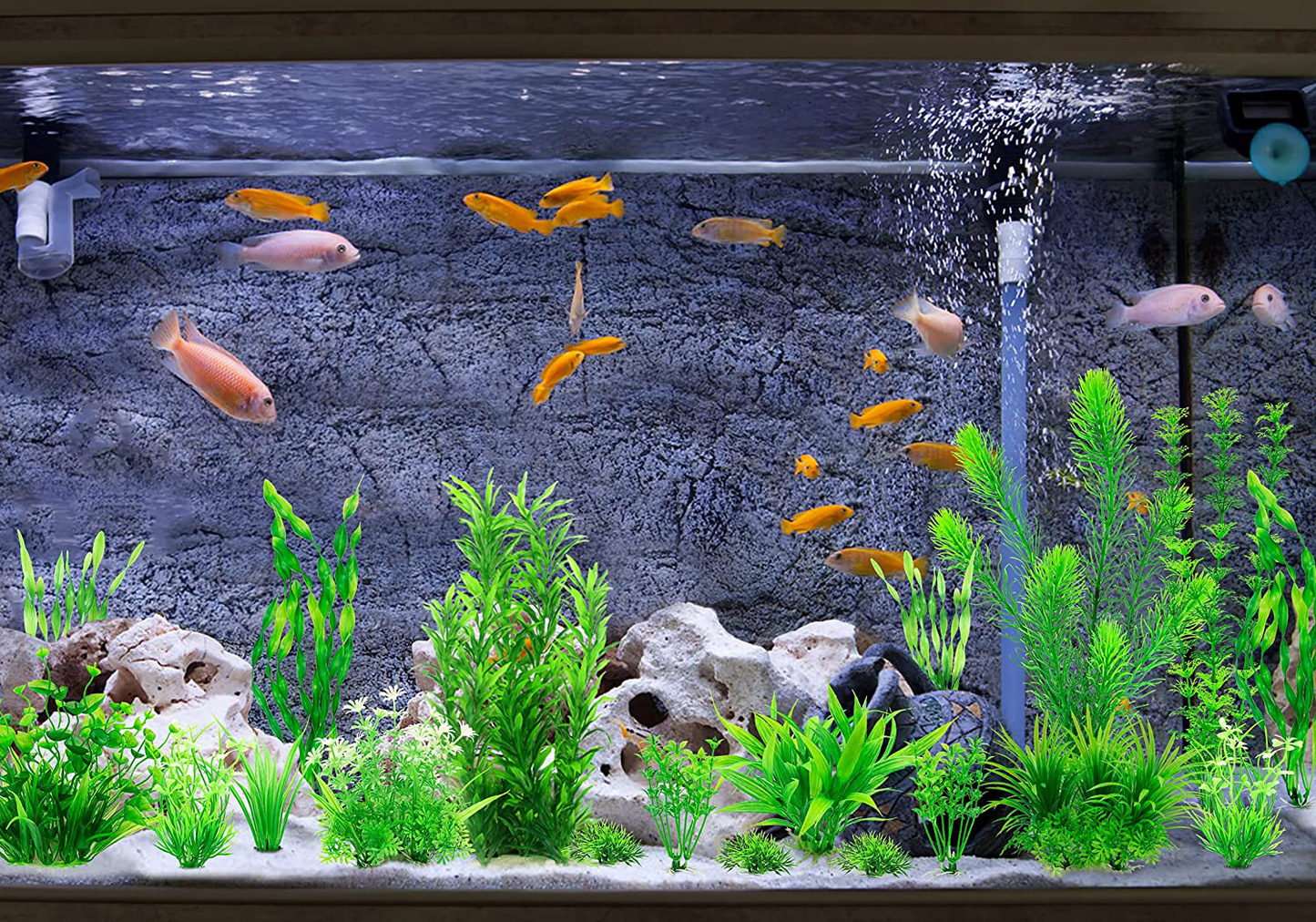 Mylifeunit Aquarium Plants, 20 Pack Artificial Fish Tank Plants for Aquarium Decorations (Green) Animals & Pet Supplies > Pet Supplies > Fish Supplies > Aquarium Decor MyLifeUNIT