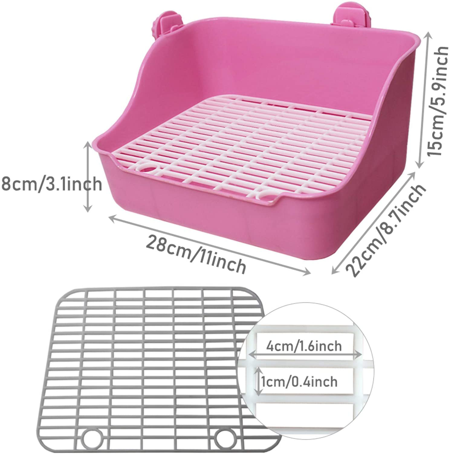Kathson Small Animal Litter Cage Potty Trainer Corner Litter Bedding Box Pet Pan Toilet Ideal for Rabbit, Bunny, Chinchilla, Ferret, Guinea Pig, Hamster(Pink) Animals & Pet Supplies > Pet Supplies > Small Animal Supplies > Small Animal Bedding kathson
