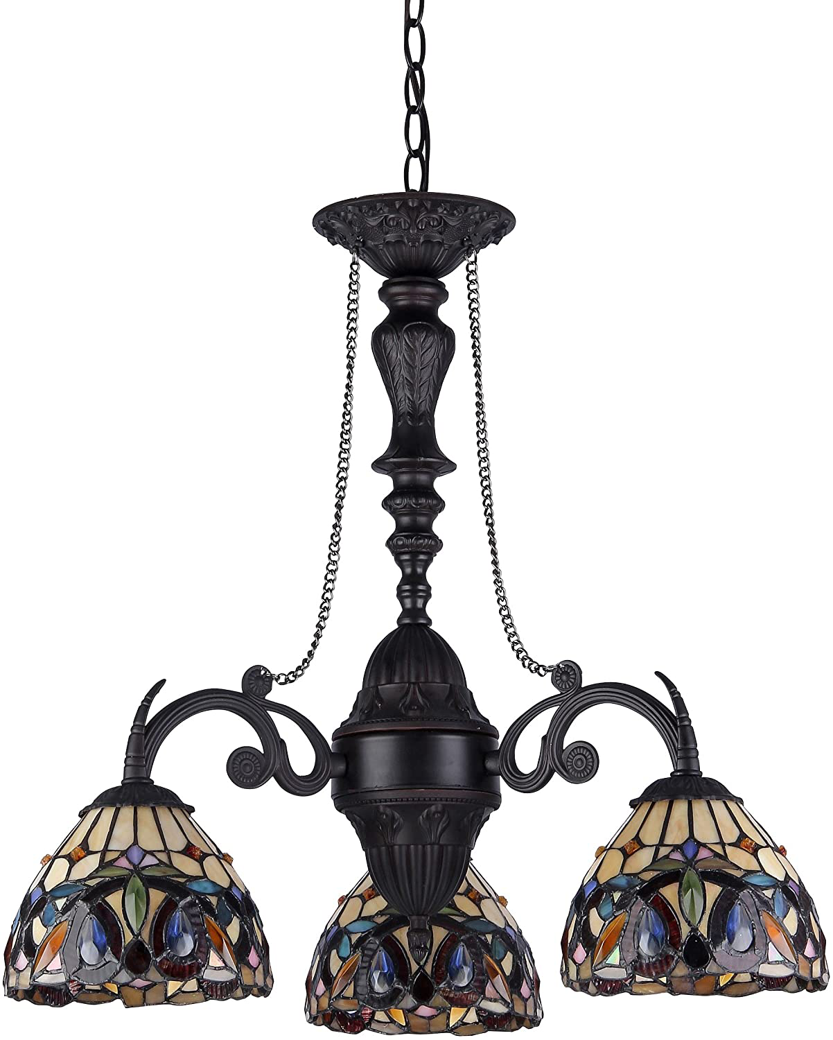 Chloe Lighting CH33353VR21-DC3 Serenity Tiffany-Style Victorian 3-Light Mini Chandelier, 25.8 X 20.5 X 20.5", Bronze Animals & Pet Supplies > Pet Supplies > Cat Supplies > Cat Litter Box Mats Chloe