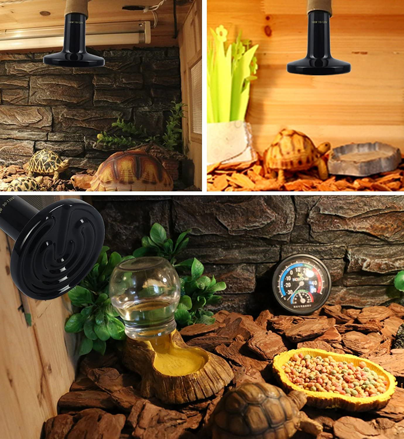Ctkcom 2-Pack 150W 110V Reptile Heat Lamp Ceramic Infrared Heat Emitter Bulb Pet Lamp,No Harm No Light Infrared Heat Emitter Brooder Lamp for Pet Coop Heater Reptile Chicken Turtle Heat Lighting,Black Animals & Pet Supplies > Pet Supplies > Reptile & Amphibian Supplies > Reptile & Amphibian Habitat Heating & Lighting CTKcom