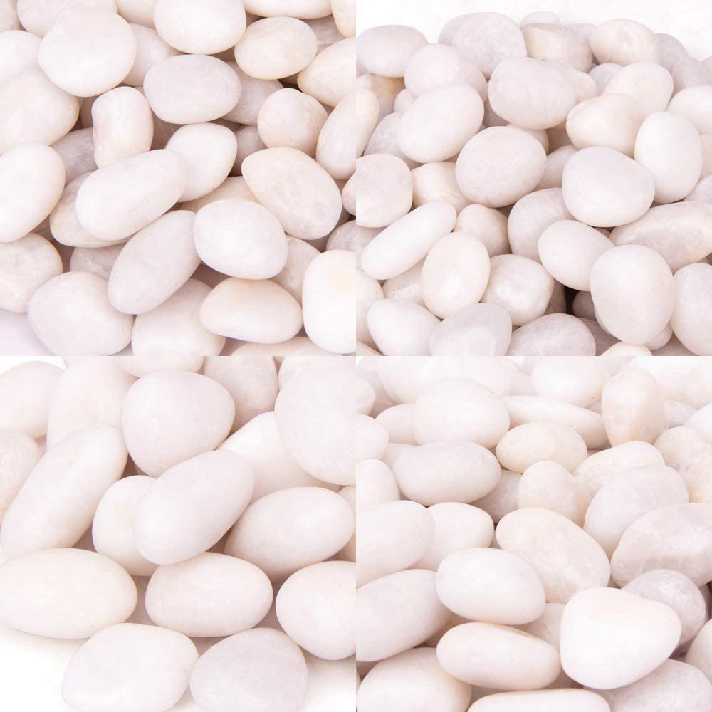 BLQH 18 Pounds White Decorative Pebbles River Rock Aquarium Gravel,Garden Ornamental Pebbles, Natural Polished Decorative Gravel,White Decorative Stones,Decor Pebbles,Pebbles for Landscaping (White) Animals & Pet Supplies > Pet Supplies > Fish Supplies > Aquarium Gravel & Substrates BLQH