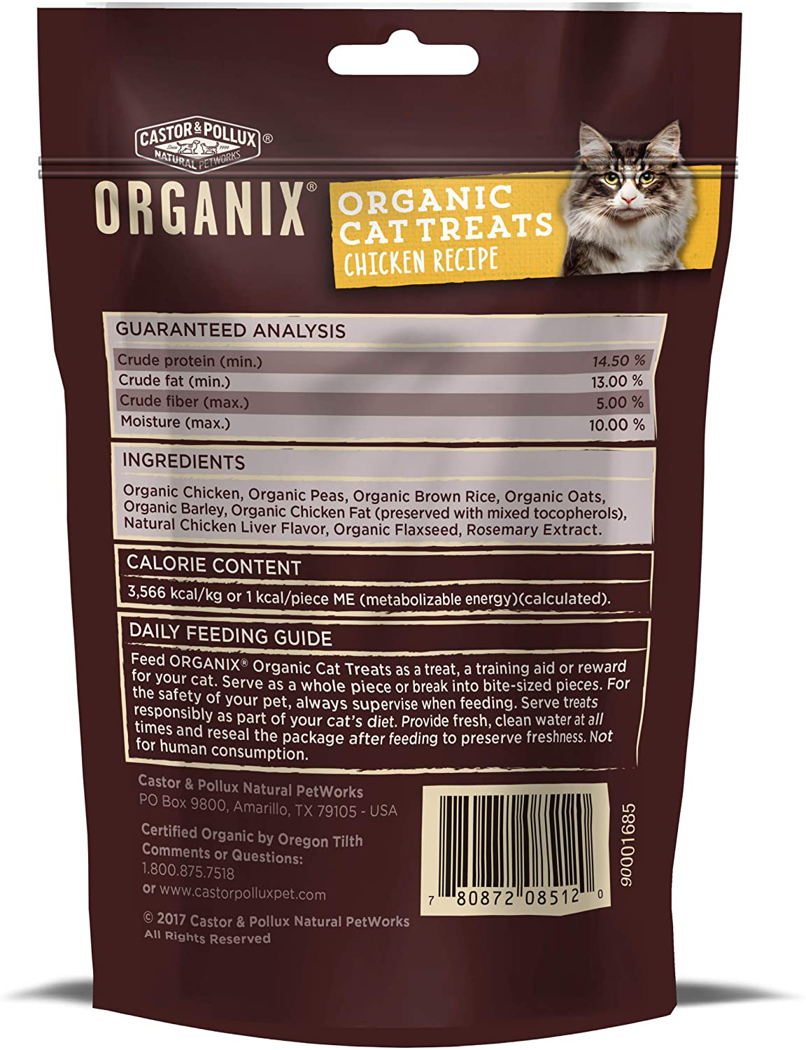 Castor & Pollux Organix Organic Cat Treats Animals & Pet Supplies > Pet Supplies > Cat Supplies > Cat Treats Merrick Pet Care