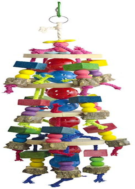 DELOKEY Large Parrot Toys - Natural Wood Large Bird Chewing Toys Suggested for Macaws Cokatoos,African Grey and a Variety of Large Amazon Parrots Animals & Pet Supplies > Pet Supplies > Bird Supplies > Bird Toys Deloky