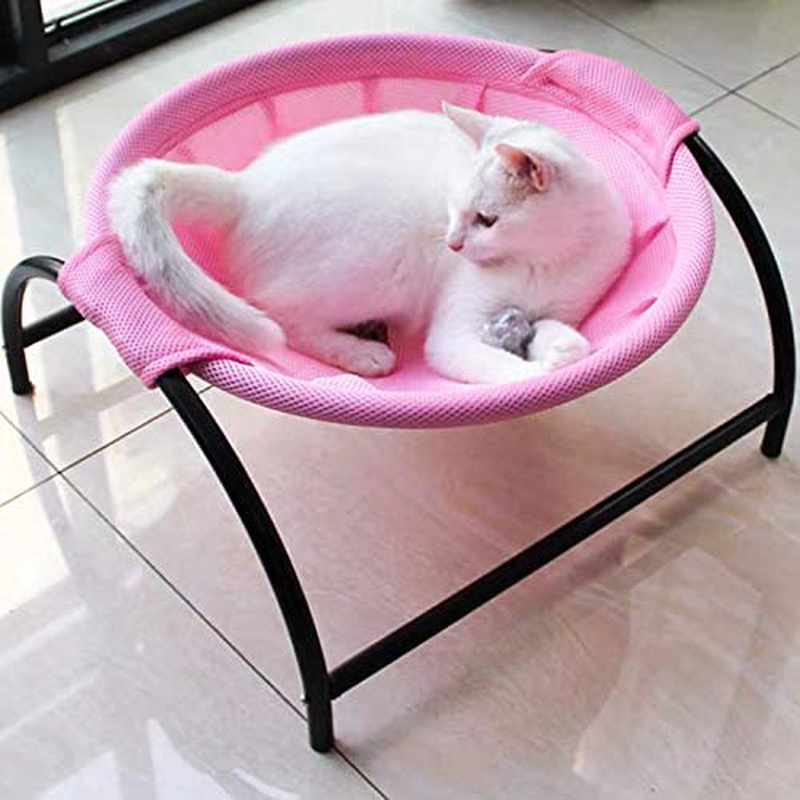 JUNSPOW Cat Bed Dog Bed Pet Hammock Bed Free-Standing Cat Sleeping Cat Bed Cat Supplies Pet Supplies Whole Wash Stable Structure Detachable Excellent Breathability Easy Assembly Indoors Outdoors Animals & Pet Supplies > Pet Supplies > Cat Supplies > Cat Furniture JUNSPOW Pink