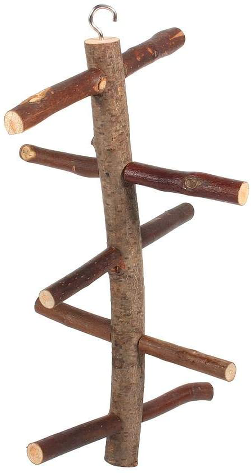 HEEPDD Bird Perch, Natural Wood Bark Rotating Ladder Parrot Cage Stand Toy for Budgies Parakeet Cockatiel Cockatoo Conure Lovebird Animals & Pet Supplies > Pet Supplies > Bird Supplies > Bird Ladders & Perches HEEPDD