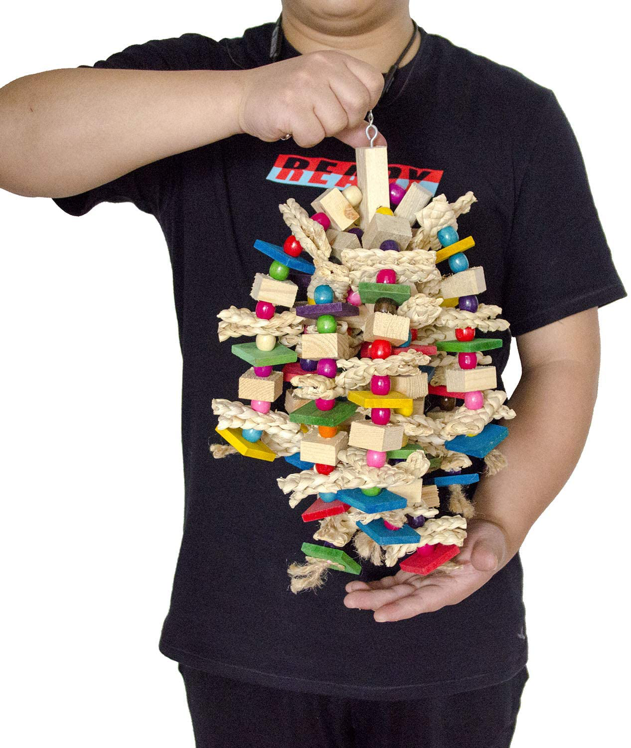 Ebaokuup Large Parrot Chewing Toy - Bird Parrot Blocks Knots Tearing Toy Bird Cage Bite Toy for African Grey, Macaws Cockatoos, and a Variety of Amazon Parrots Animals & Pet Supplies > Pet Supplies > Bird Supplies > Bird Toys EBaokuup