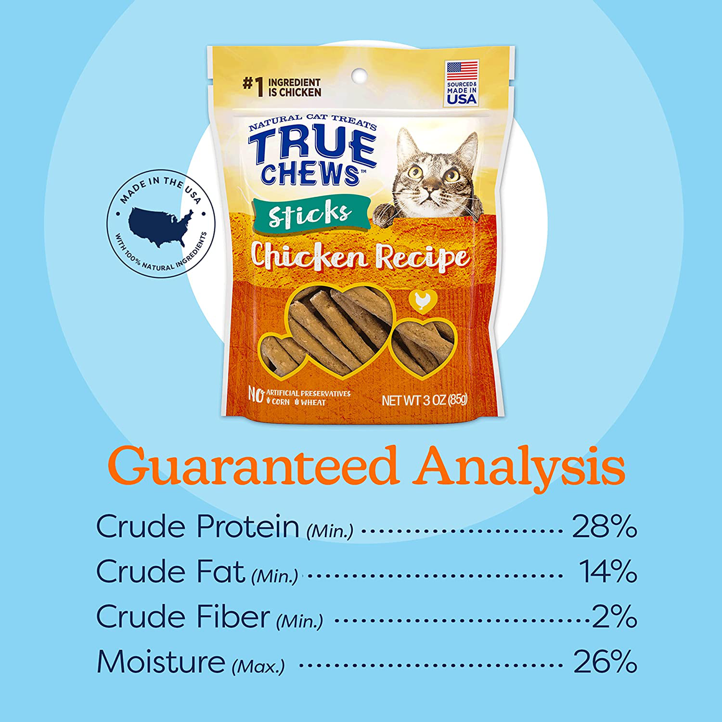 True Chews Cat Sticks Chicken Recipe 3Oz Animals & Pet Supplies > Pet Supplies > Cat Supplies > Cat Treats Tyson