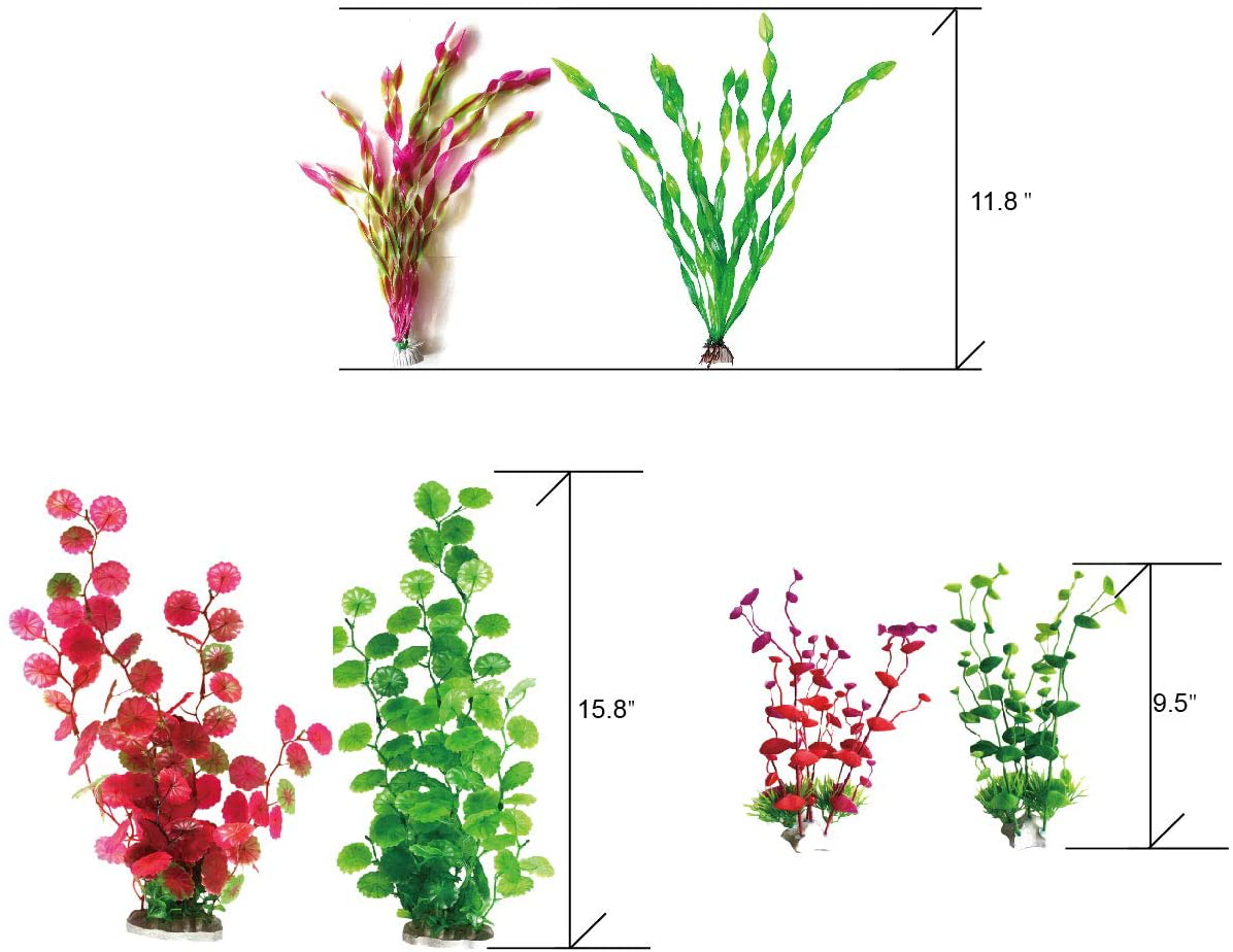 Plastic Aquariums Plants, Orgmemory Fish Tank Decorations, (12Pcs, 9"-16"), Aquarium Décor Plastic Plants Animals & Pet Supplies > Pet Supplies > Fish Supplies > Aquarium Decor OrgMemory