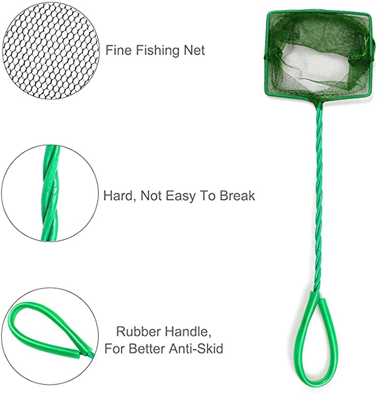 LEAQU 12Inch Aquarium Fish Net Fish Catch Nets with Long Handle Strong Bearing Aquarium Accessory Fine Mesh Aquarium Net for Transferring Animals & Pet Supplies > Pet Supplies > Fish Supplies > Aquarium Fish Nets LEAQU