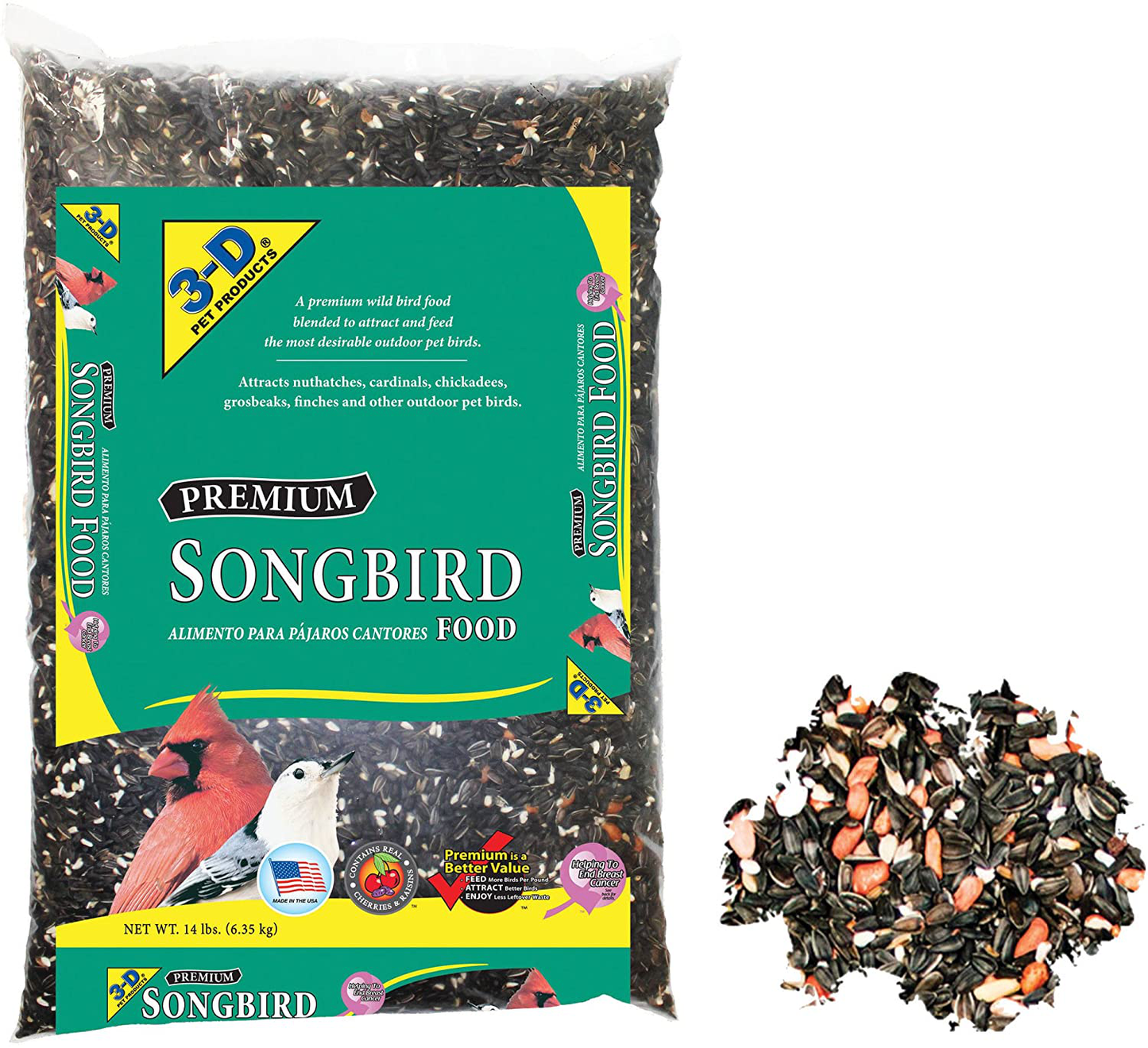 PACK of 3 - 3-D Songbird Food, 14 Lbs Animals & Pet Supplies > Pet Supplies > Bird Supplies > Bird Food 3-D Songbird