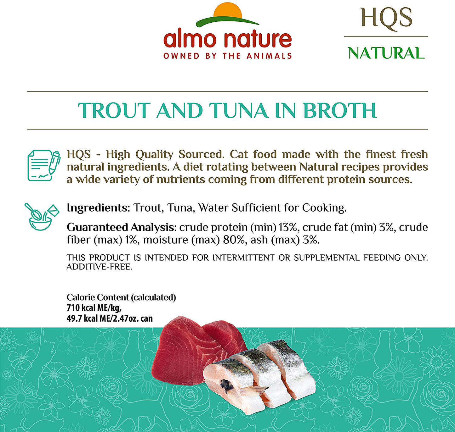 Almo Nature HQS Natural Variety Pack Grain Free, Additive Free Recipes - Atlantic Style Tuna(6); Mackerel (6); Chicken & Shrimps(6); Trout & Tuna (6) Adult Cat Canned Wet Food, Shredded Animals & Pet Supplies > Pet Supplies > Small Animal Supplies > Small Animal Food Almo Nature USA