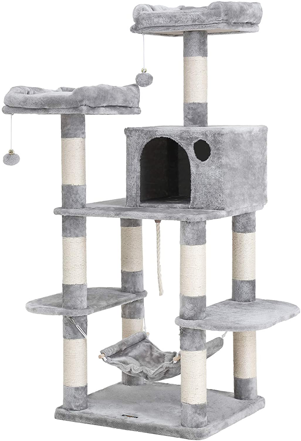 FEANDREA Multi-Level Cat Tree for Big Cats, Stable Cat Tower Animals & Pet Supplies > Pet Supplies > Cat Supplies > Cat Furniture FEANDREA Light Gray