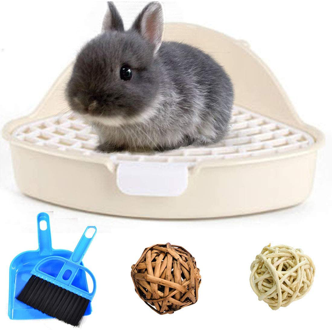 Hamiledyi Bunny Litter Pet Toilet Potty Trainer Corner Pan Bedding Box for Small Animal Guinea Pig Ferret Hamster Dwarf Rabbit(White) Animals & Pet Supplies > Pet Supplies > Small Animal Supplies > Small Animal Bedding Hamiledyi White