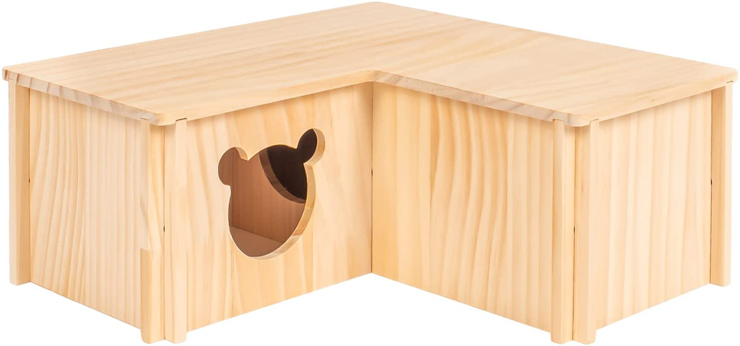Hamster House - Guinea Pig Hideout Wooden 12.612.65 Inches Small Animals House Chinchilla Rat Accessories Animals & Pet Supplies > Pet Supplies > Small Animal Supplies > Small Animal Habitat Accessories Yibing