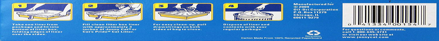 JONNY CAT Heavy Duty Litter Box Liners, Jumbo, 5 Liners-Box - 3 Pack Animals & Pet Supplies > Pet Supplies > Cat Supplies > Cat Litter Box Liners JONNY CAT