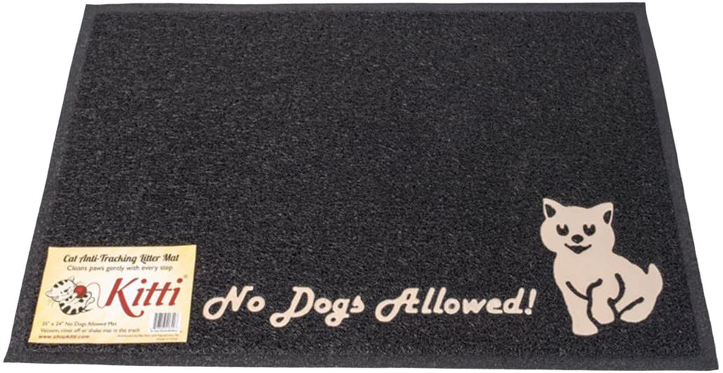 Kitti Cat Litter anti Tracking Mats, No Dogs Allowed, Black Animals & Pet Supplies > Pet Supplies > Cat Supplies > Cat Litter Box Mats Kitti