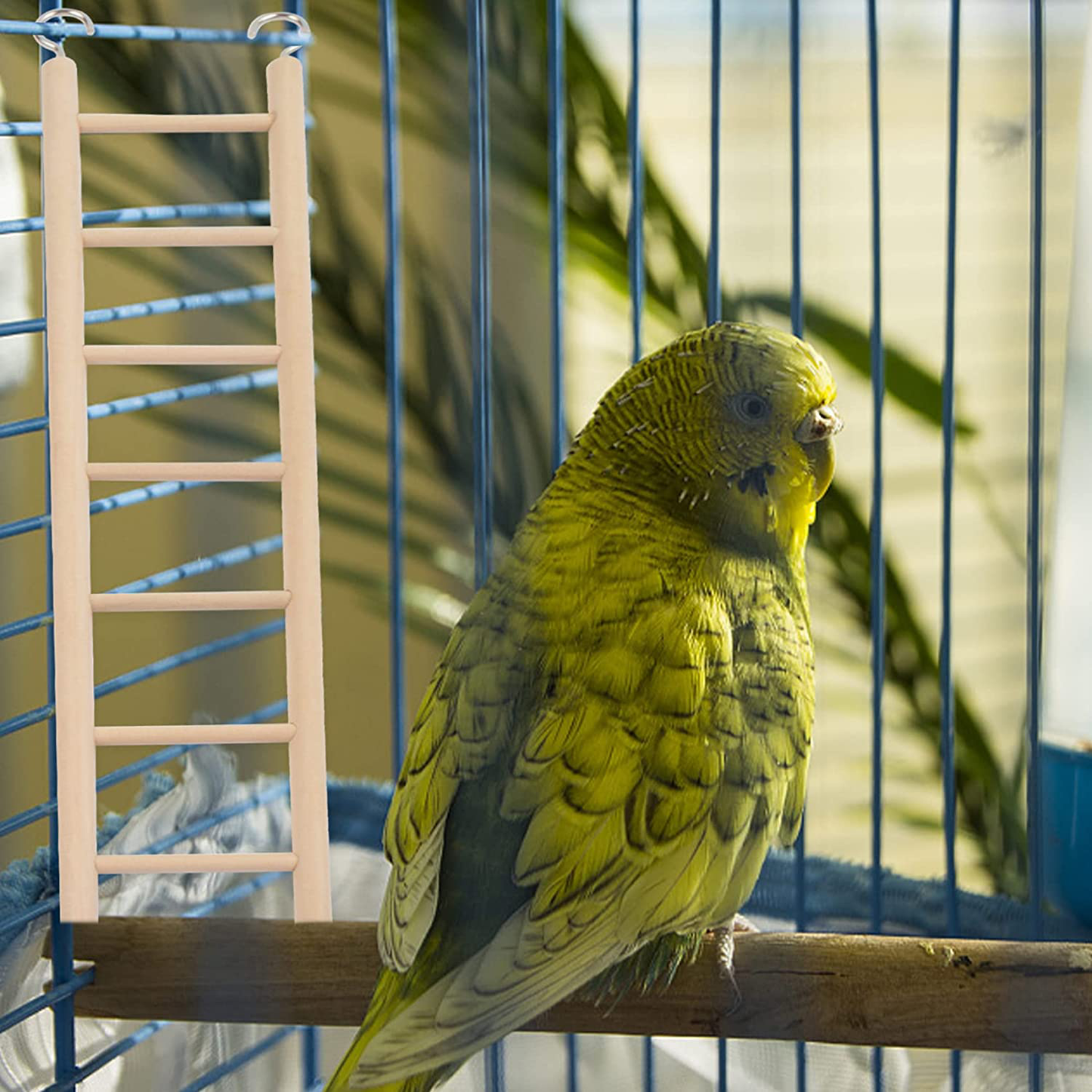 Bird Toys Wooden Ladder, 4 Sizes Parakeet Toys Wood Ladder, Natural Wooden Step Ladder Bird Ladder, Bird Climbing Toys Bird Toys for Parakeets, Parrots, Cockatoo and Lovebirds Animals & Pet Supplies > Pet Supplies > Bird Supplies > Bird Cage Accessories ANYI