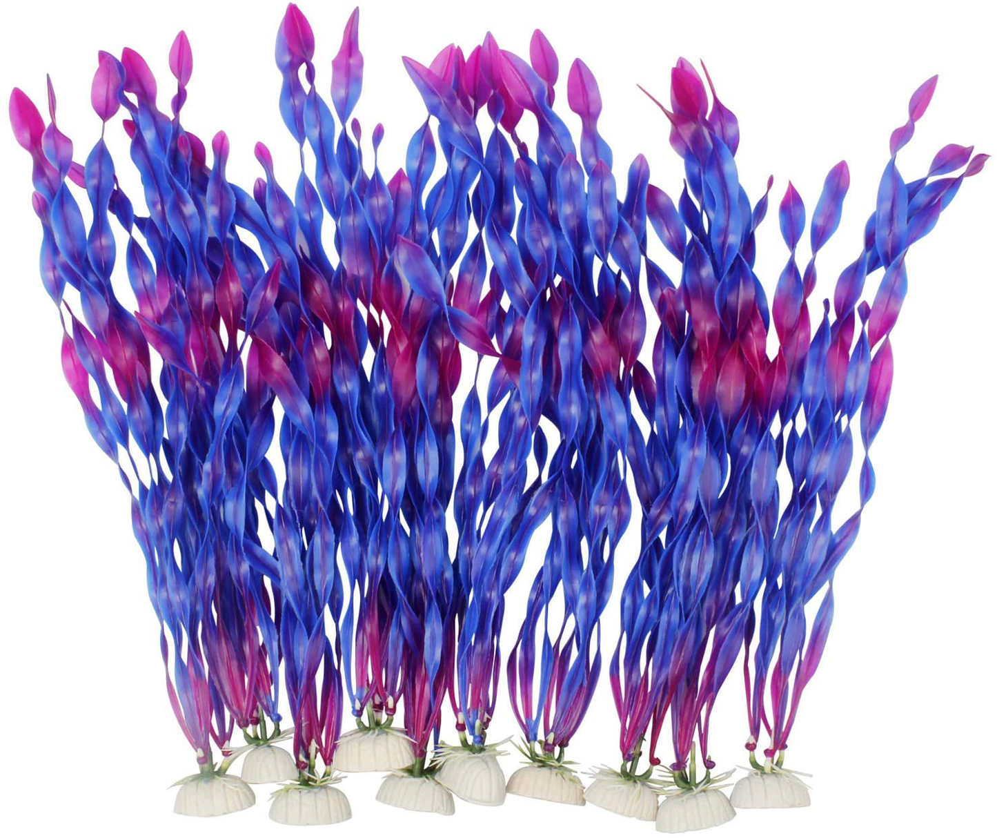Mylifeunit Artificial Seaweed Water Plants for Aquarium, Plastic Fish Tank Plant Decorations 10 PCS Animals & Pet Supplies > Pet Supplies > Fish Supplies > Aquarium Decor MyLifeUNIT Purple