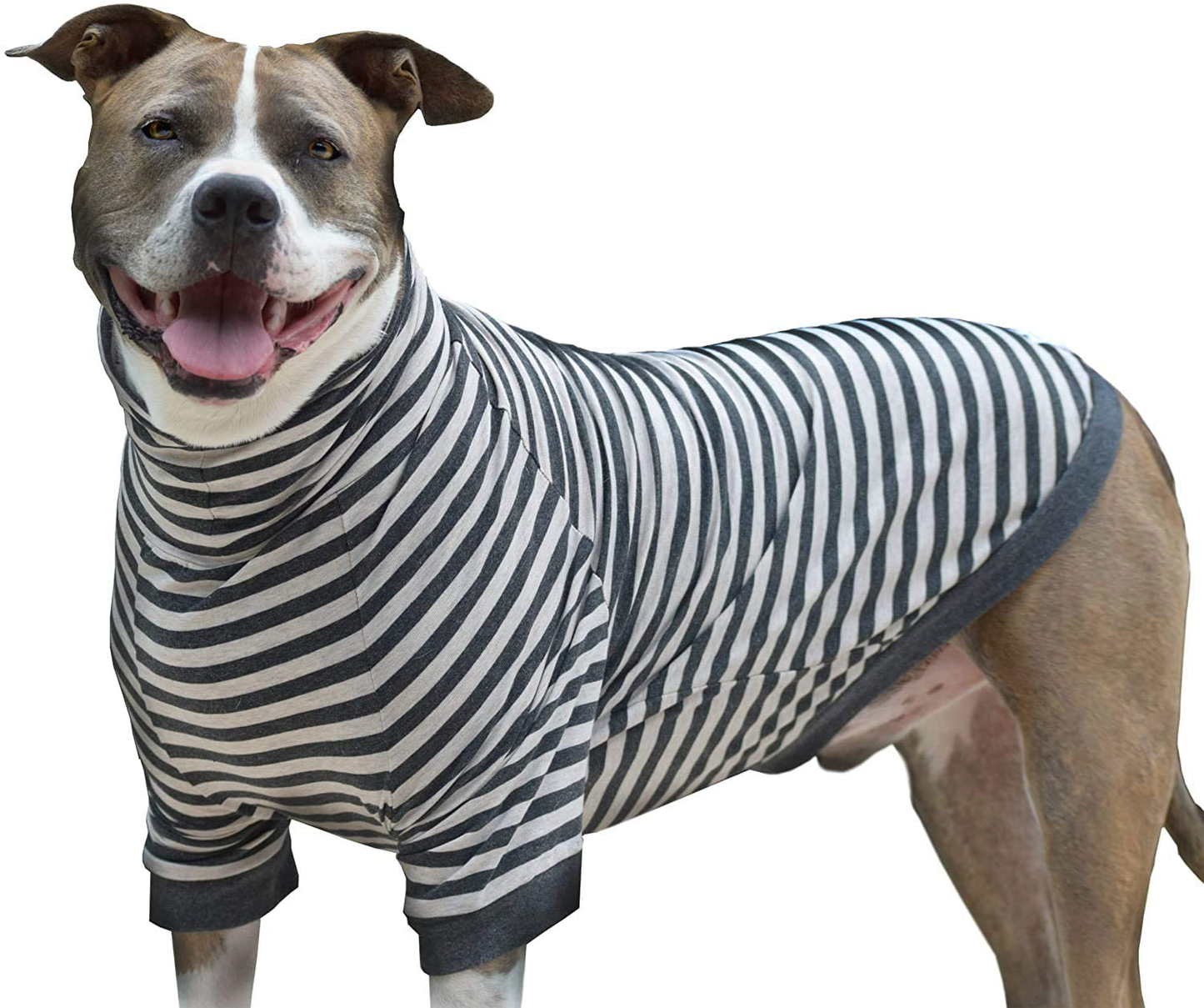 Tooth & Honey Big Dog Stripe Shirt Pullover Full Belly Coverage (Large) Animals & Pet Supplies > Pet Supplies > Dog Supplies > Dog Apparel Tooth & Honey