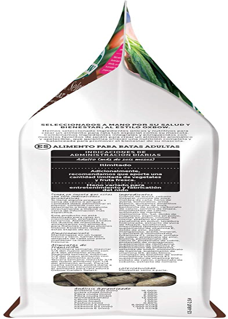 Oxbow Animal Health Garden Select Adult Rat Food, Garden-Inspired Recipe for Adult Rats, Non-Gmo, Made in the USA, 2.5 Pound Bag Animals & Pet Supplies > Pet Supplies > Small Animal Supplies > Small Animal Food Oxbow