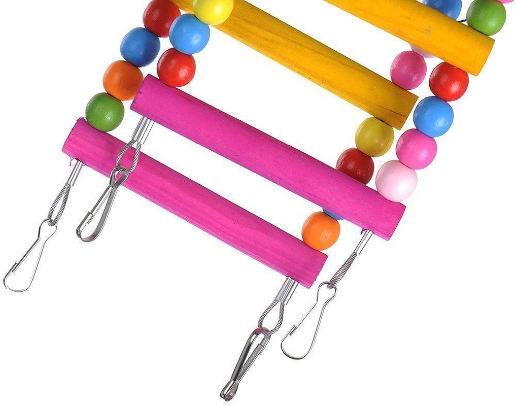 Mrli Pet Ladder Bird Toys for Bird Parrot Macaw African Greys Budgies Cockatiels Parakeet Hamster Rat Crawling Rainbow Bridge Wooden Cage Funny Perch Trainning Swing Toys Animals & Pet Supplies > Pet Supplies > Bird Supplies > Bird Ladders & Perches Mrli Pet