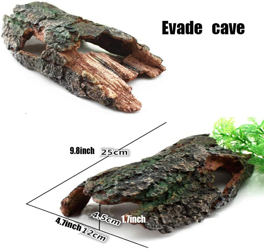 Reptile Habitat Decor Hideouts Critter Cavern Bark Bends Resin Ornament Hiding Place for Leopard Gecko Cichlids Spiders Lizards Snakes Animals & Pet Supplies > Pet Supplies > Reptile & Amphibian Supplies > Reptile & Amphibian Substrates Hamiledyi