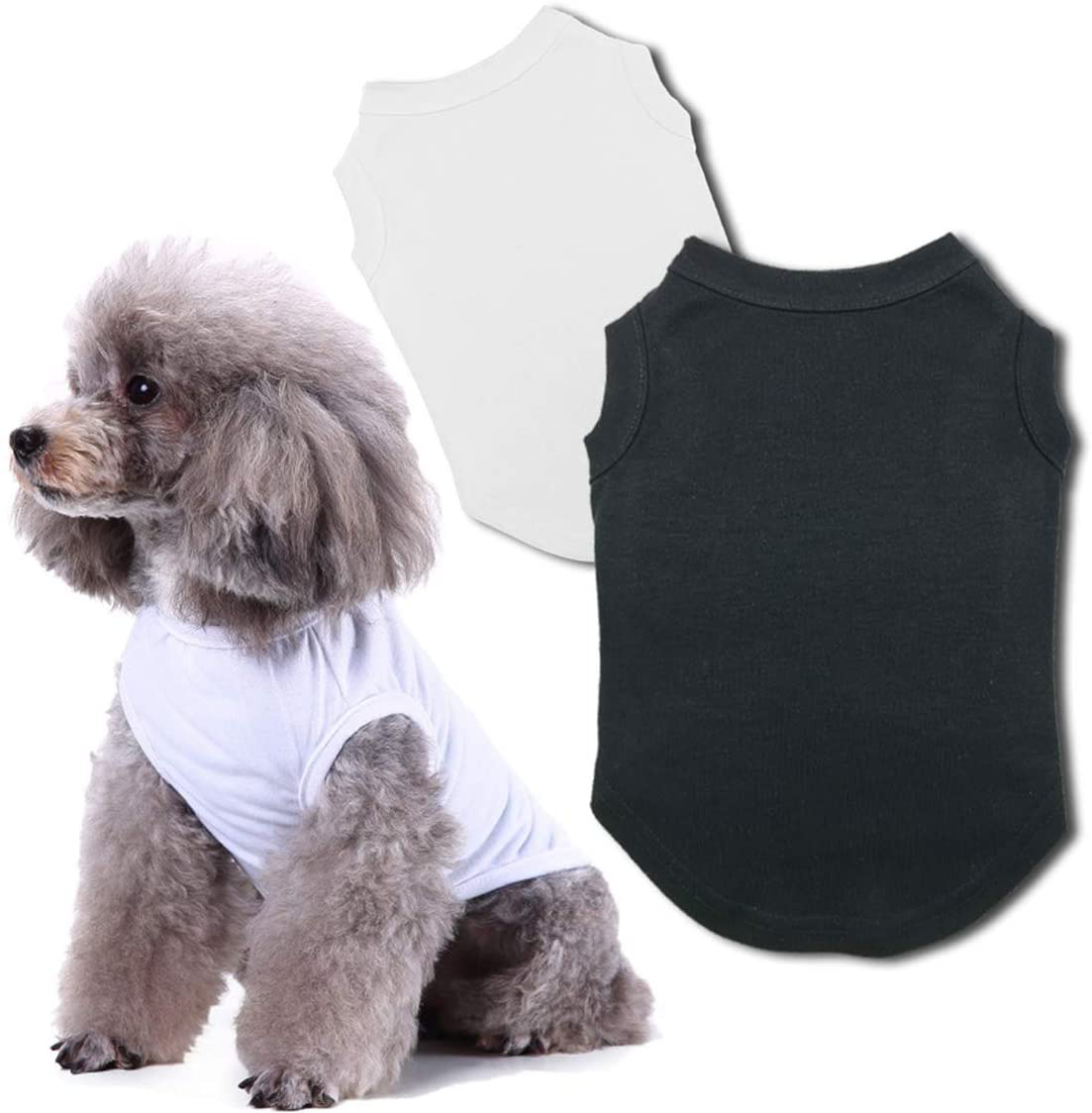 Chol&Vivi Dog Shirts Blank Clothes, 2Pcs Dog T-Shirts Apparel Fit Fot Small Extra Small Medium Large Extra Large Dog Cat, Cotton Shirts Soft and Breathable Animals & Pet Supplies > Pet Supplies > Cat Supplies > Cat Apparel Chol&Vivi