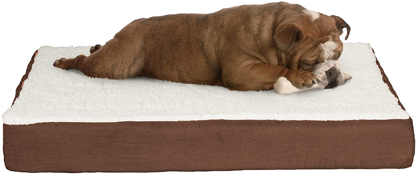 Orthopedic Dog Bed and Replacement Covers Collection – 2-Layer Memory Foam Dog Bed with Machine Washable Sherpa Top Cover Animals & Pet Supplies > Pet Supplies > Dog Supplies > Dog Beds PETMAKER Brown Pet Bed Medium