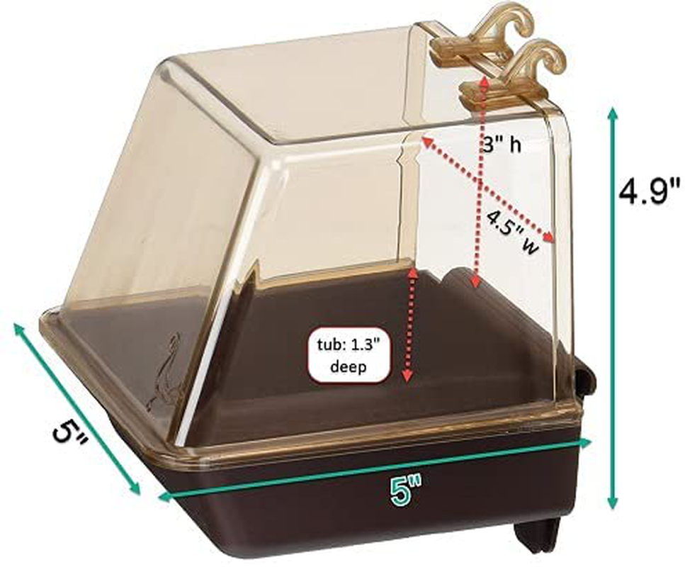 Penn Plax Clip-On Bird Bath – Comes with Universal Clips to Attach to Most Birdcages, 5.5 X 5.75 X 3.75 Inches Animals & Pet Supplies > Pet Supplies > Bird Supplies > Bird Cage Accessories Penn-Plax
