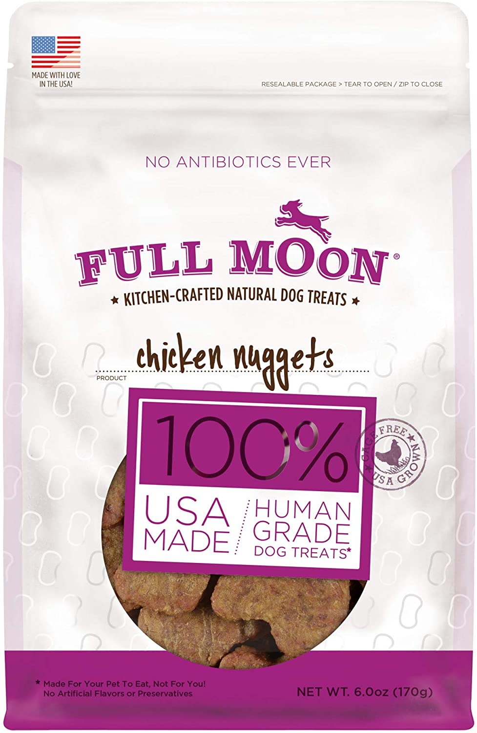 Full Moon All Natural Human Grade Chicken Nugget Dog Treats Animals & Pet Supplies > Pet Supplies > Dog Supplies > Dog Treats Full Moon 6 Ounce