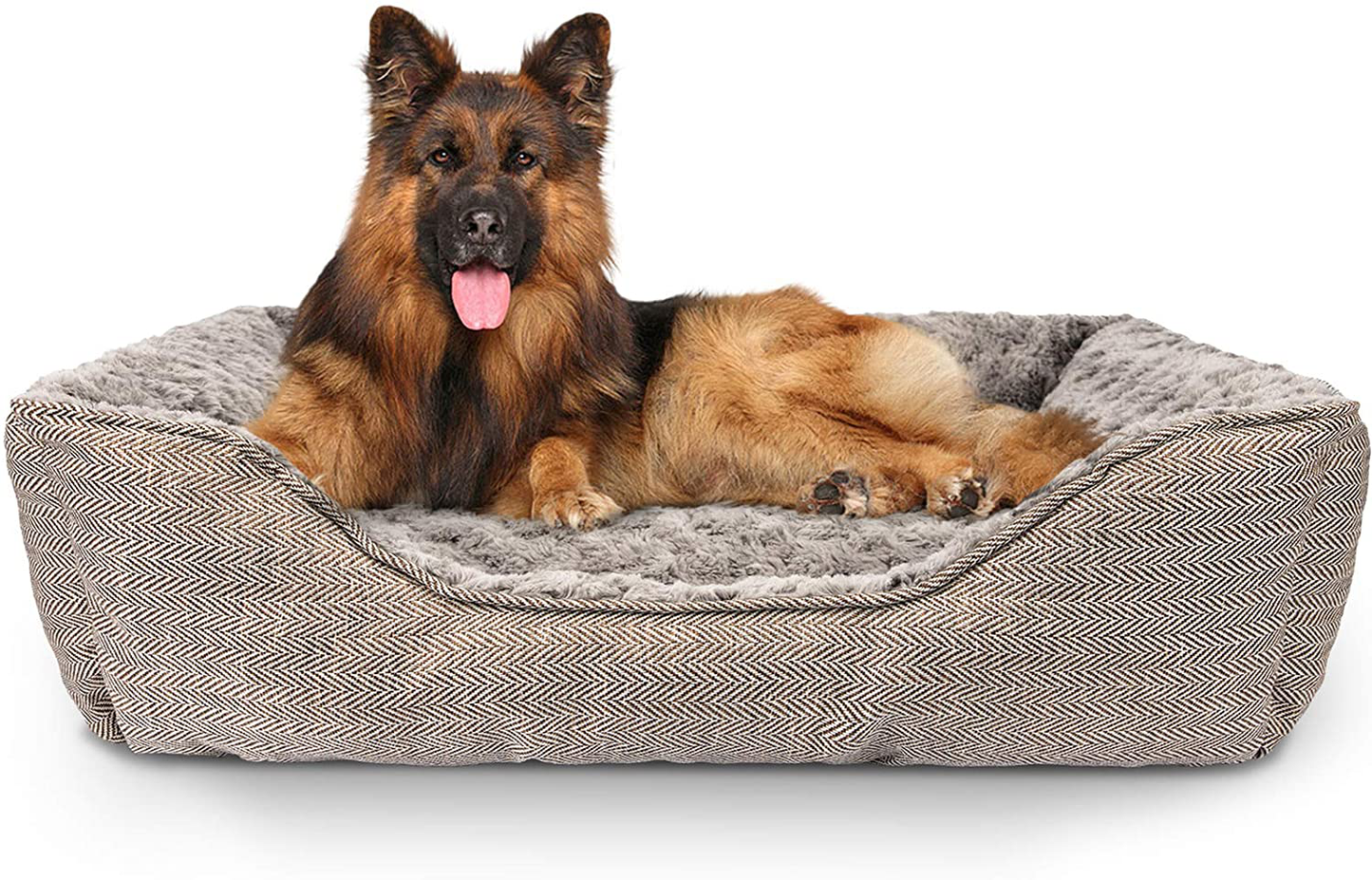 FURTIME Durable Dog Bed for Large Medium Small Dogs Soft Washable Pet Bed Breathable Rectangle Sleeping Bed Anti-Slip Bottom Animals & Pet Supplies > Pet Supplies > Dog Supplies > Dog Beds FURTIME Brown XL-(35" x 25" x 9")