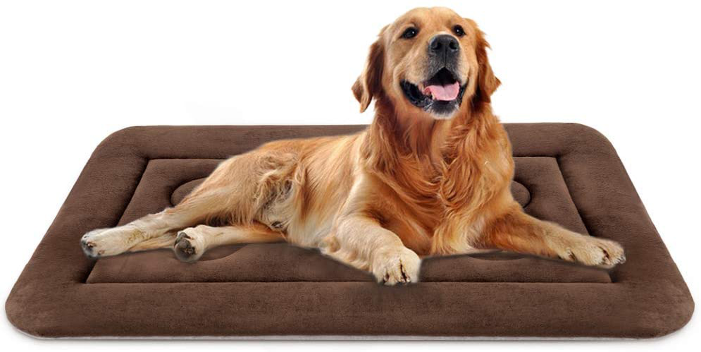 Joicyco Dog Bed Large Crate Mat 42 in Non-Slip Washable Soft Mattress Kennel Pads Animals & Pet Supplies > Pet Supplies > Dog Supplies > Dog Beds JoicyCo Dark Brown 42 Inch (Pack of 1)
