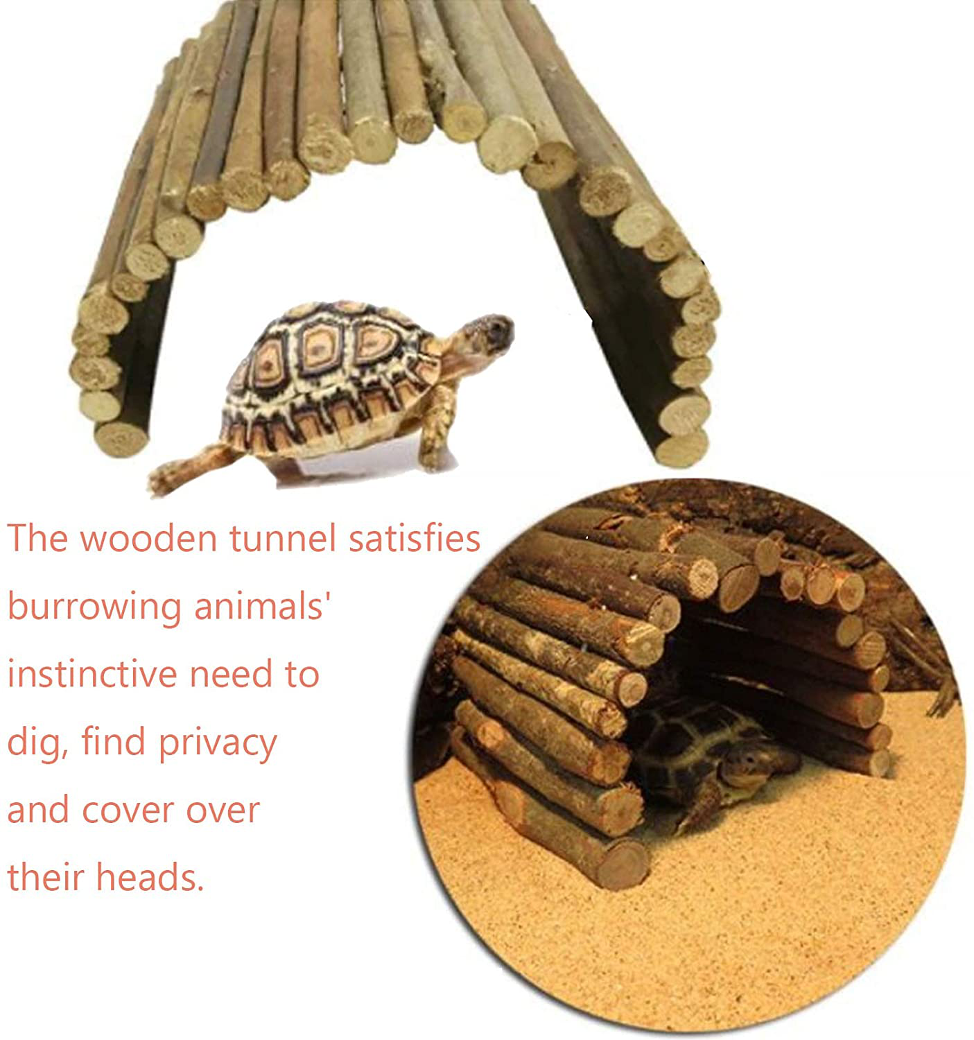 Hamiledyi Reptile Decor Hideout Wooden Guinea Pig Bridge Bendy Tunnel for Rodents Chewing Climbing Ladder Hideaway for Gecko Spiders Lizards Snakes Gerbil Rabbit Ferret Hedgehog Rat Gerbil Animals & Pet Supplies > Pet Supplies > Small Animal Supplies > Small Animal Habitat Accessories Hamiledyi