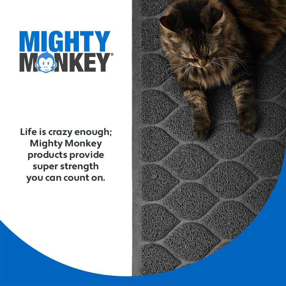Mighty Monkey Durable Easy Clean Cat Mat, Litter Catching Mats, Great Scatter Control, Keep Floors Clean, Soft on Sensitive Kitty Paws, Cats Necessities, Slip Resistant, 24X17, Graphite Animals & Pet Supplies > Pet Supplies > Cat Supplies > Cat Litter Box Mats Hills Point Industries, LLC