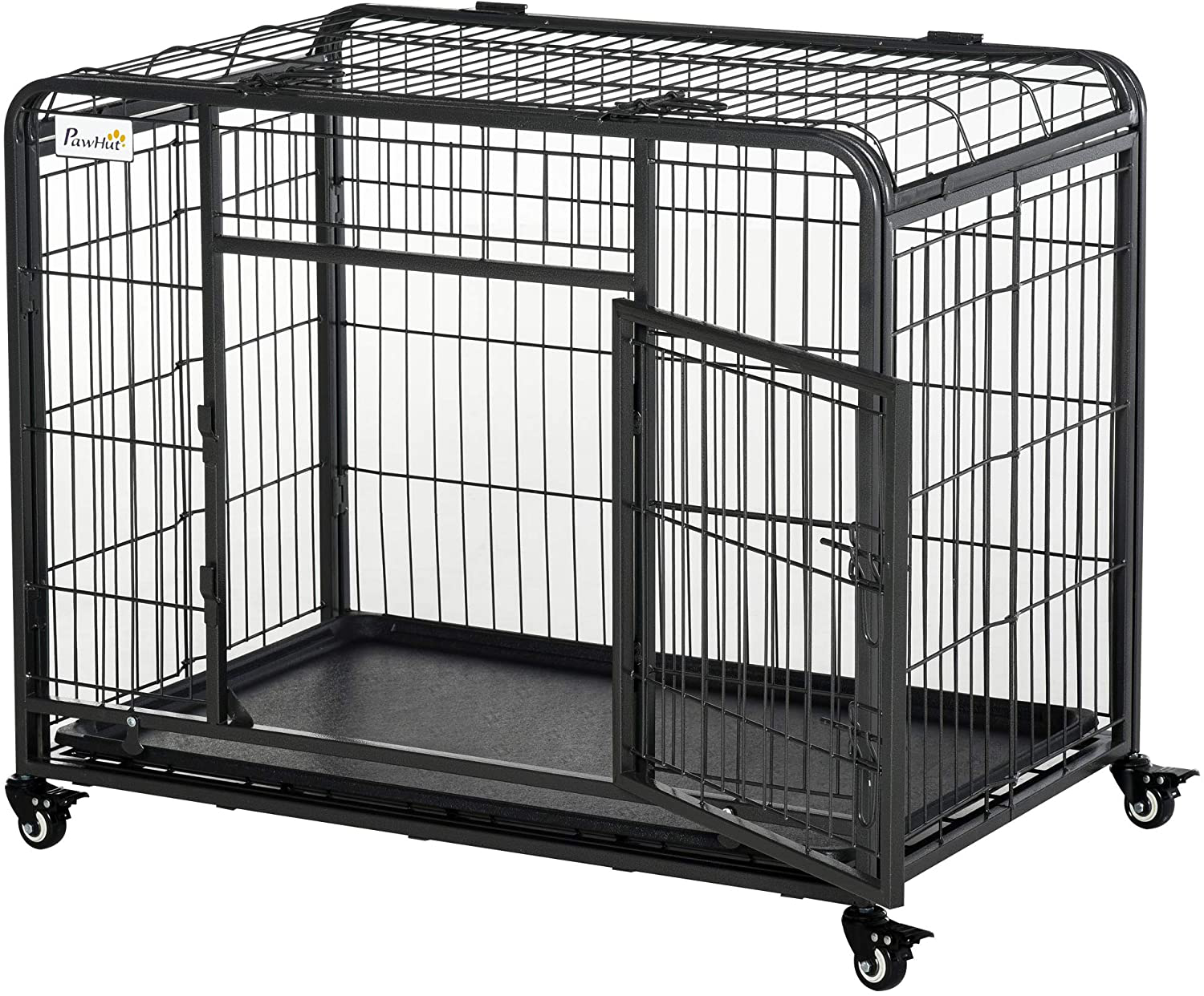 Portable Folding Dog Soft Crate Cat Carrier with 4 Lockable Wheels