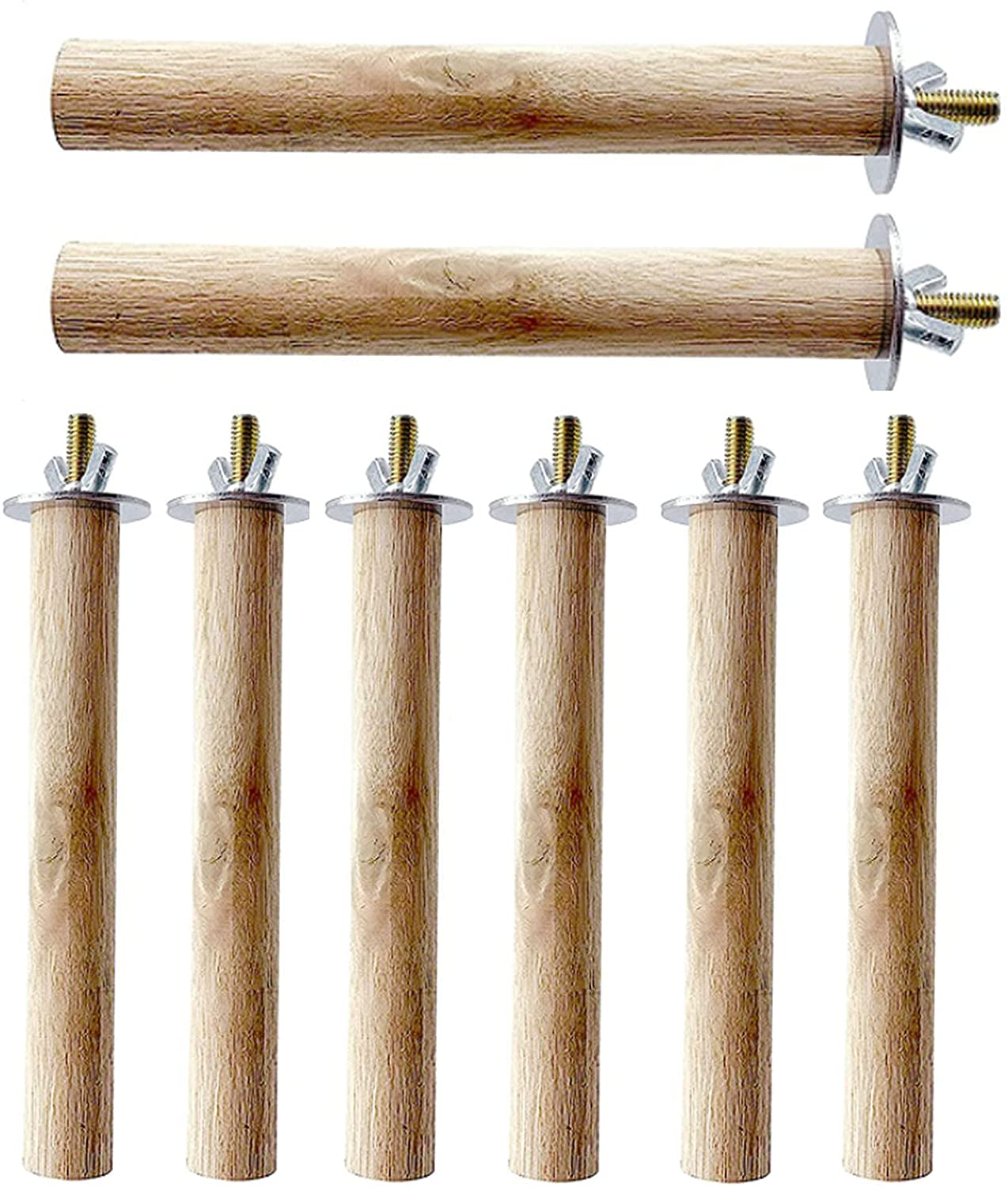 Hamiledyi Bird Perch Bird Stand Bird Cage Accessories Platform Natural Wood Perch Stick Playground for Small Medium Birds Cockatiel Parakeet Conure Cage Accessory (8 Pcs) Animals & Pet Supplies > Pet Supplies > Bird Supplies > Bird Cage Accessories Hamiledyi 8pcs