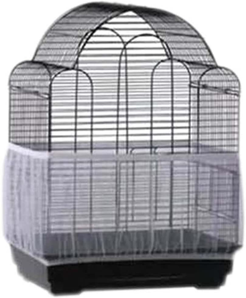 Pranovo Bird Cage Seed Catcher Seeds Guard Parrot Nylon Mesh Net Cover Stretchy Shell Skirt Traps Cage Basket Soft Airy Animals & Pet Supplies > Pet Supplies > Bird Supplies > Bird Cage Accessories pranovo White L