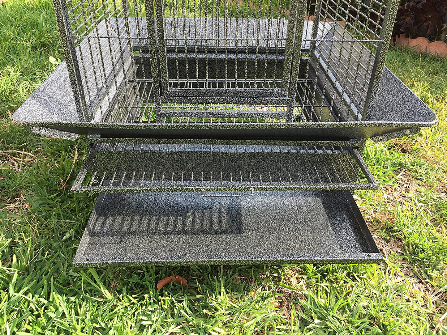 Extra Large Elegant Wrought Iron Open Dome Top Perch Stand Bird Parrot Finch Macaw Cockatoo Rolling Cage Animals & Pet Supplies > Pet Supplies > Bird Supplies > Bird Cages & Stands Mcage