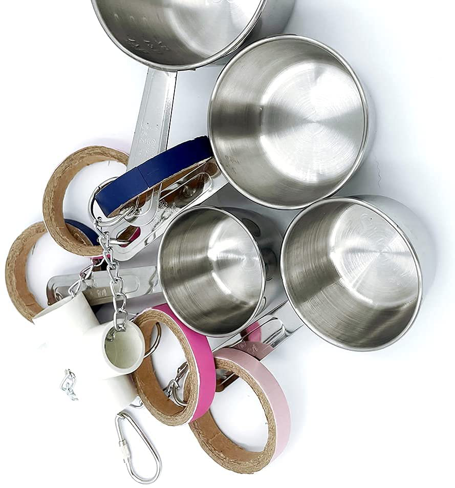 GILYGI Durable Bird Parrots Pots and Bagel Toys, Pullable Stainless Steel Cup and Cardboard Ring Toys for Amazons Mini Macaws African Greys Cockatoos Eclectus Animals & Pet Supplies > Pet Supplies > Bird Supplies > Bird Toys GILYGI