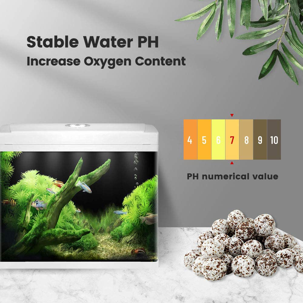 NEZO Aquarium Filter Media Porous Balls (Net Weight 5.5 Lbs) Bio Ceramic for Fresh Water, Sea Water Aquarium Fish Tank and Koi Pond, 2 Bags/Pack (Grey - 3DS Ceramic) Animals & Pet Supplies > Pet Supplies > Fish Supplies > Aquarium Fish Nets NEZO