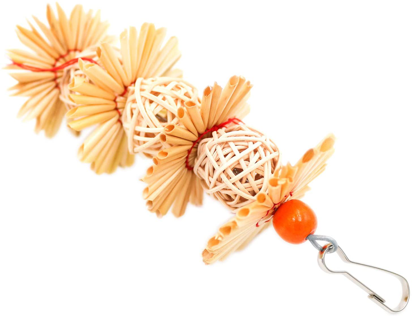 Bac-Kitchen Parrot Cage Toys Bird Swing Toys Parrot Shredder Toy Shred Foraging Hanging Cage Toy Wood Beads Bells Wooden Hammock Hanging Toys for Budgie Lovebirds Conures Parakeet Animals & Pet Supplies > Pet Supplies > Bird Supplies > Bird Cage Accessories Bac-kitchen