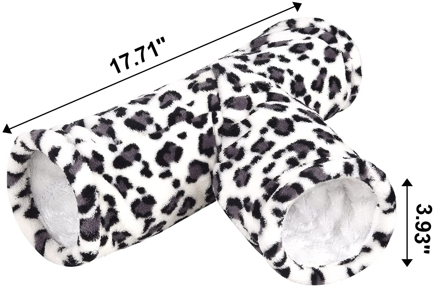 Petmolico Hamster Play Tunnel, Warm Plush T-Shaped Tunnel Living Habitat Small Animal Hideout Toy for Rat Gerbil Hedgehogs, Gray Spot Animals & Pet Supplies > Pet Supplies > Small Animal Supplies > Small Animal Habitat Accessories Petmolico