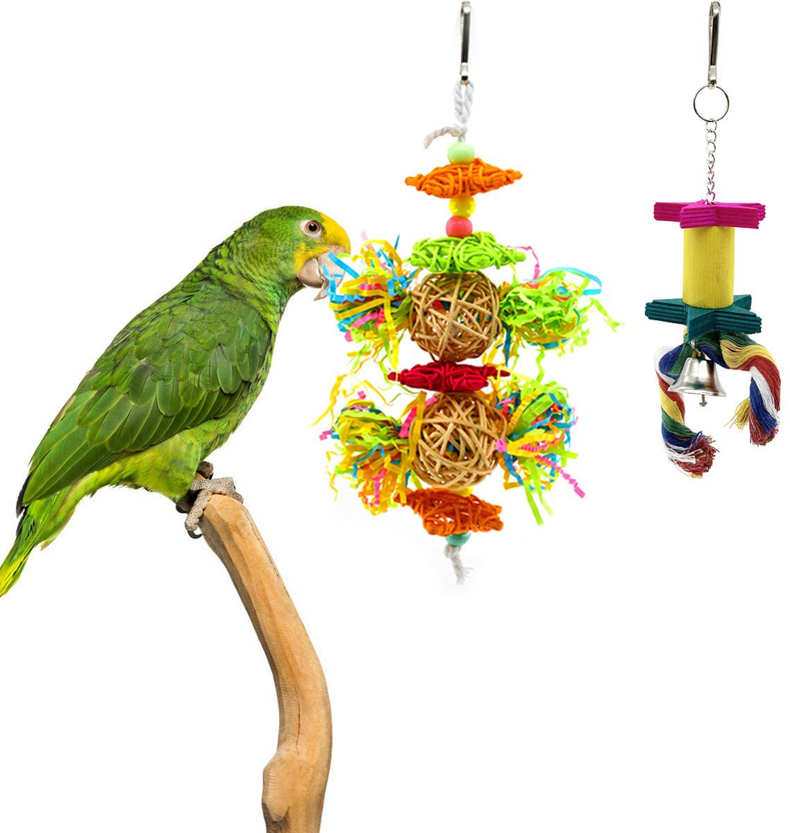 Cooshou 5Pcs Small Parrot Chewing Toys Bird Shredder Toys Bird Parrot Foraging Hanging Toys for Small Birds Parakeets Parrotlets Lovebirds Cockatiels Animals & Pet Supplies > Pet Supplies > Bird Supplies > Bird Toys CooShou