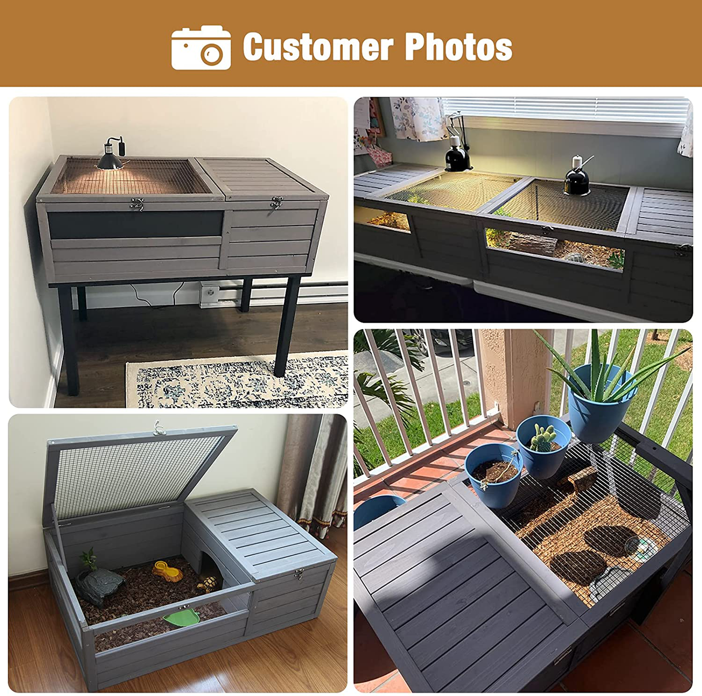 Tortoise Enclosure Tortoise House with Lamp Holder,Large Reptile Habitat Hide for Turtles,Lizards and Other Small Animals,Indoor and Outdoor Use Animals & Pet Supplies > Pet Supplies > Reptile & Amphibian Supplies > Reptile & Amphibian Habitats GUTINNEEN