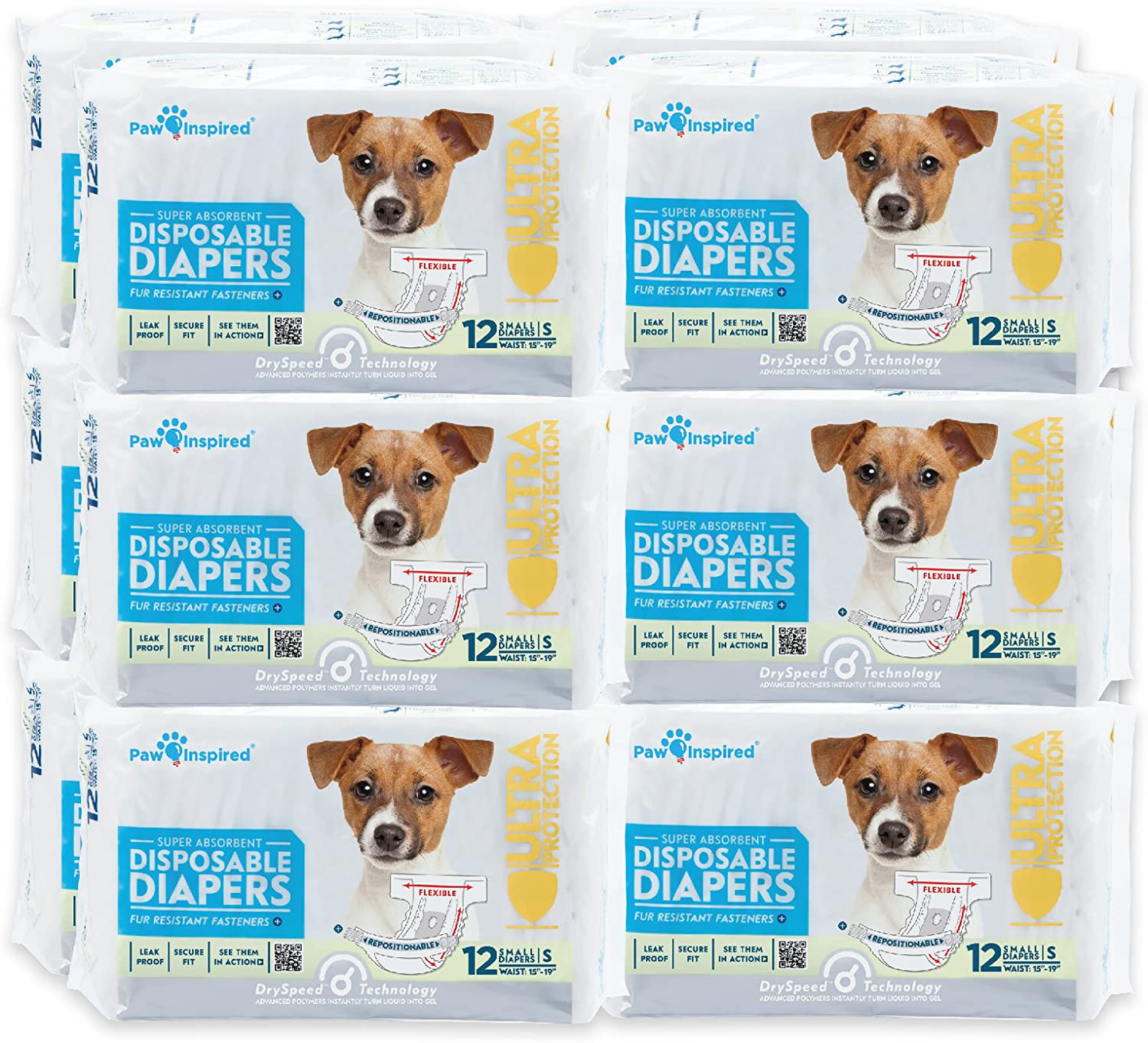PAW INSPIRED Ultra Protection Female Disposable Dog Diapers Animals & Pet Supplies > Pet Supplies > Dog Supplies > Dog Diaper Pads & Liners Paw Inspired Small