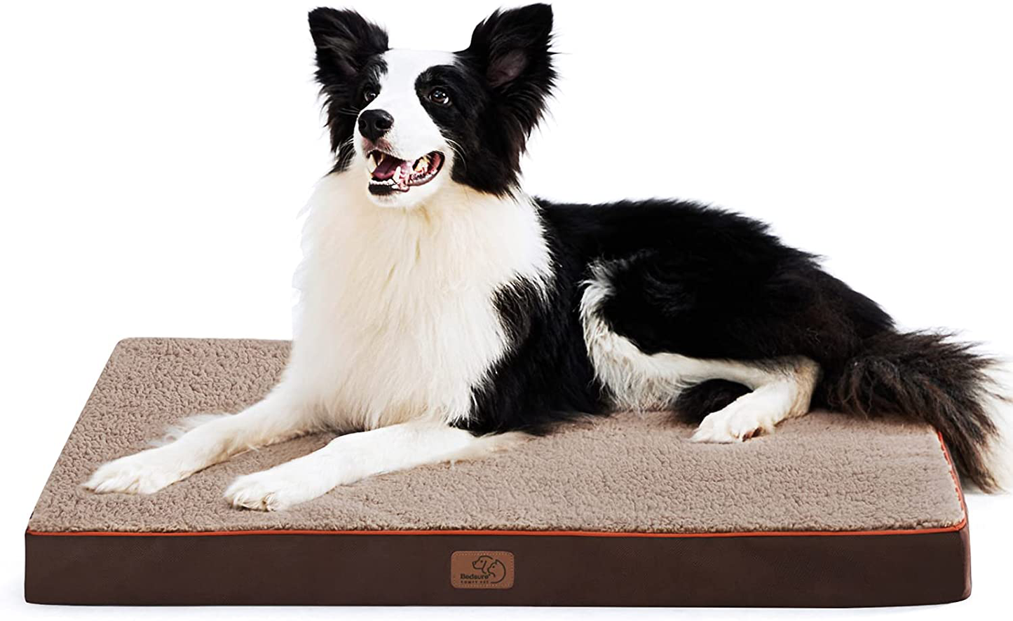 Bedsure Large Orthopedic Foam Dog Bed for Small, Medium, Large and Extra Large Dogs/Cats up to 50/75/100Lbs - Orthopedic Egg-Crate Foam with Removable Washable Cover - Water-Resistant Pet Mat Animals & Pet Supplies > Pet Supplies > Dog Supplies > Dog Beds Bedsure Comfy Pet Brown Large (Pack of 1)